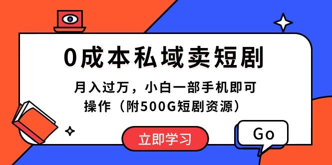 0成本私域卖短剧,月入过万,小白一部手机即可操作(附500G短剧资源-云网创
