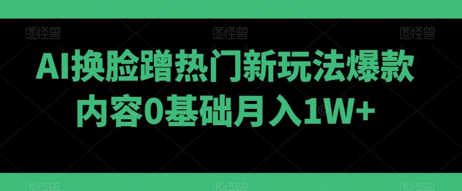 AI换脸蹭热门新玩法爆款内容0基础月入1W+-云网创