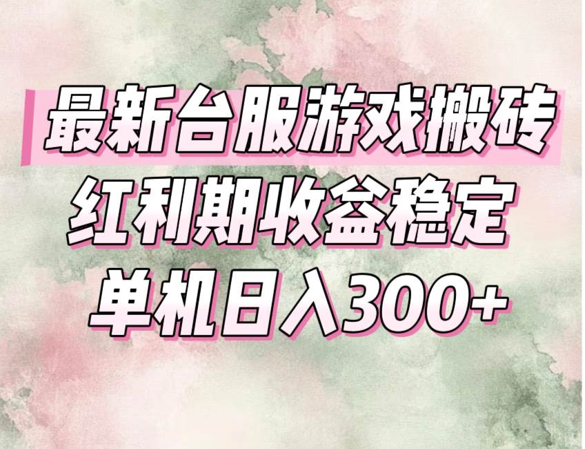 （15101期）最新台服游戏搬砖，红利期收益高稳定，操作简单，小白闭眼入。-云网创