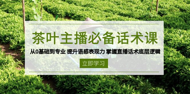 茶叶 主播必备话术课 从0基础到专业 提升语感表现力 掌握直播话术底层逻辑-云网创