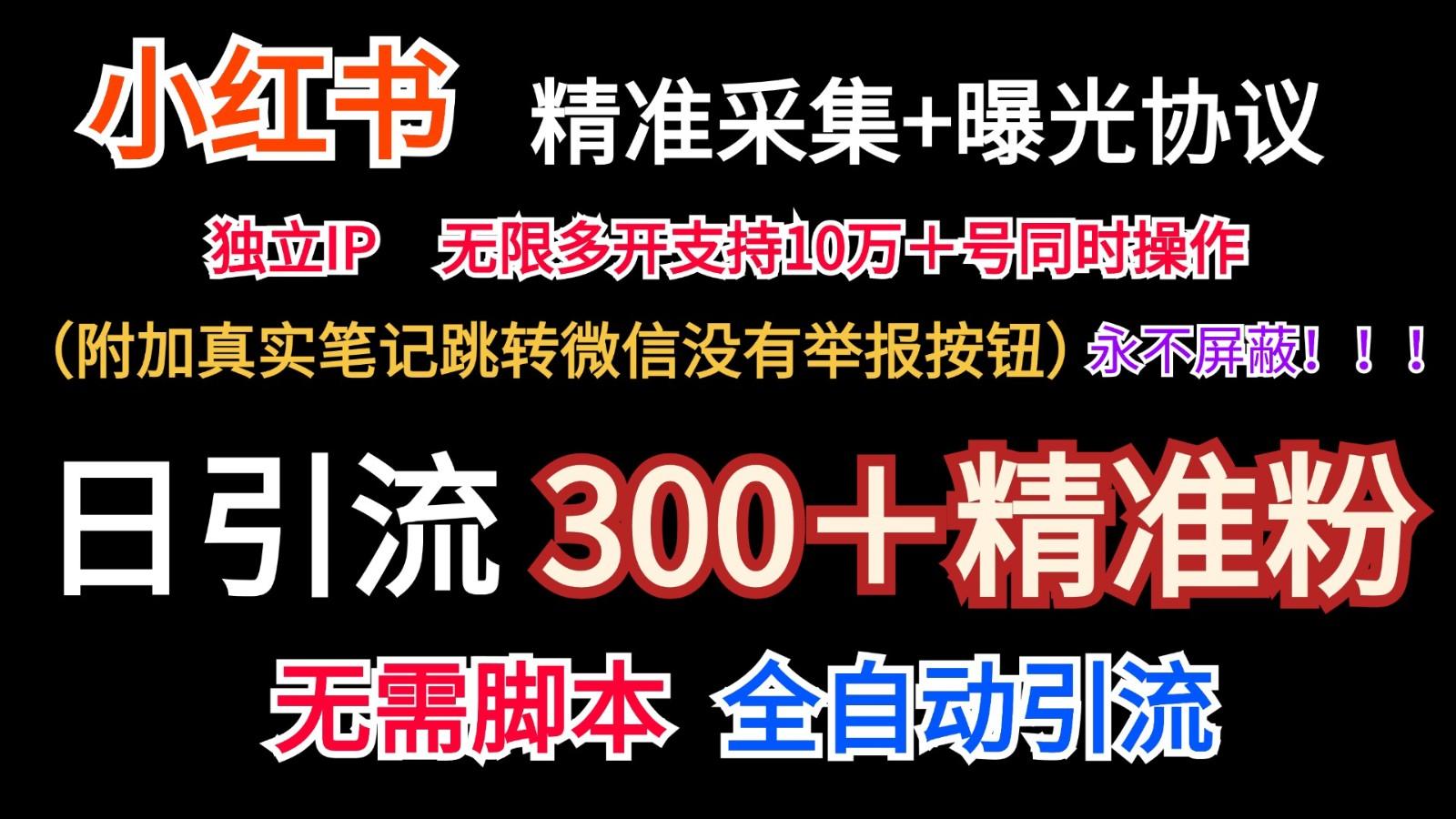 小红薯精准采集＋无限曝光＋真实笔记跳转微信，永不屏蔽(日引300＋精准粉)-云网创