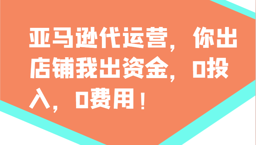 亚马逊代运营，你出店铺我出资金，0投入，0费用，无责任每天300分红，赢亏我承担-云网创