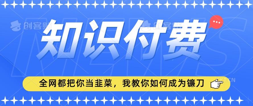 2024最新知识付费项目，小白也能轻松入局，全网都在教你做项目，我教你做镰刀【揭秘】-云网创