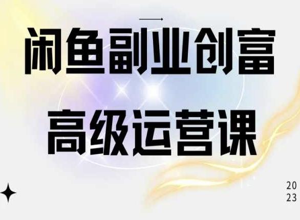 闲鱼电商运营高级课程，一部手机学会闲鱼开店赚钱-云网创