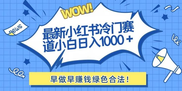 最新小红书冷门赛道日入1000+一部手机小白轻松-云网创