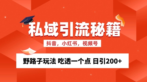 私域流量的精准化获客方法 野路子玩法 吃透一个点 日引200+ 【揭秘】-云网创