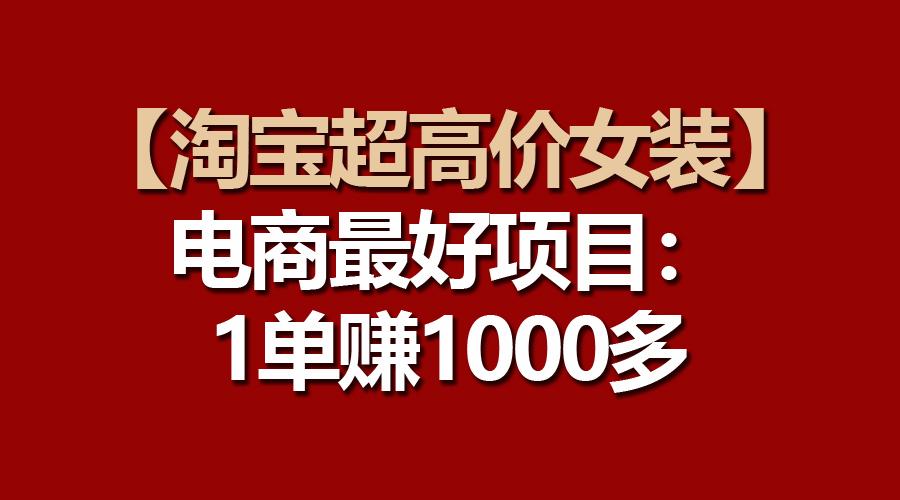 【淘宝超高价女装】电商最好项目：一单赚1000多-云网创