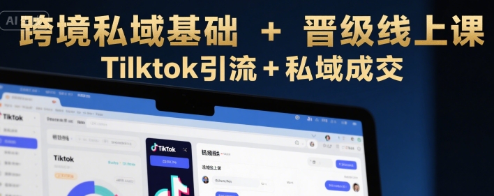 跨境私域基础+晋级线上课，Tilktok引流+私域成交-云网创