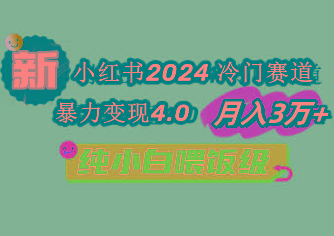 小红书2024冷门赛道 月入3万+ 暴力变现4.0 纯小白喂饭级-云网创