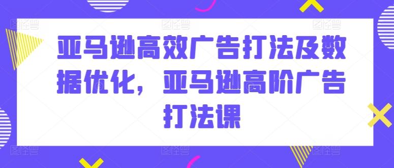亚马逊高效广告打法及数据优化，亚马逊高阶广告打法课-云网创