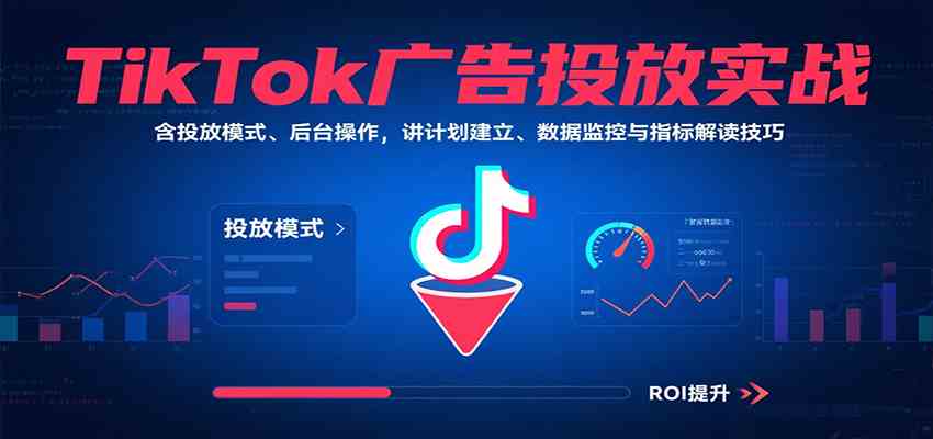 TikTok广告投放实战,含投放模式、后台操作,讲计划建立、数据监控与指标解读技巧-云网创