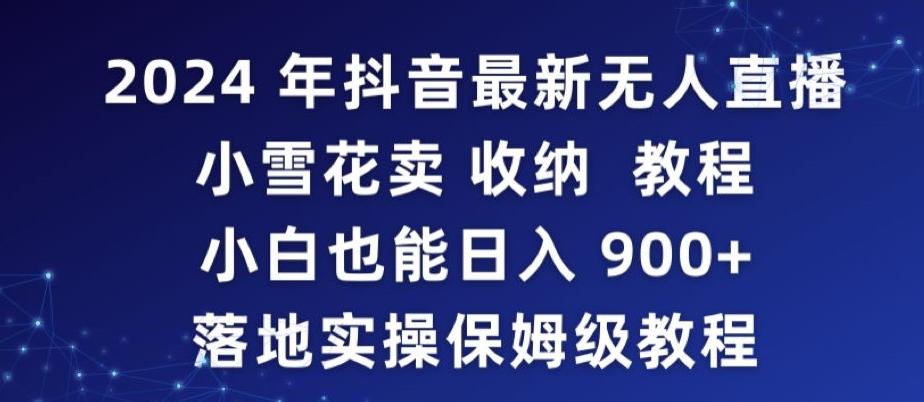 2024年抖音最新无人直播小雪花卖收纳教程,小白也能日入900+落地实操保姆级教程【揭秘】-云网创