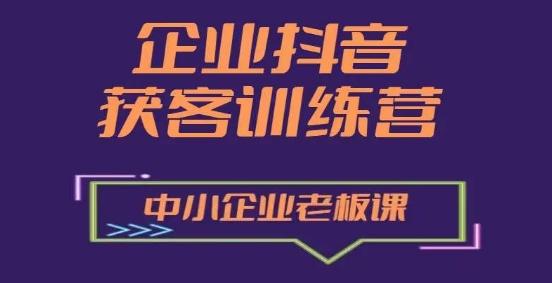 企业抖音营销获客增长训练营,中小企业老板必修课-云网创