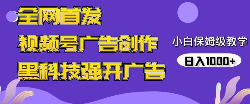 全网首发蝴蝶号广告创作，用AI做视频，黑科技强开广告，小白跟着做，日入1000+【揭秘】-云网创