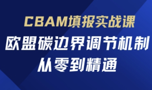 CBAM填报实战课，欧盟碳边界调节机制，从零到精通-云网创