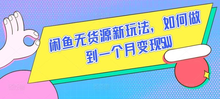 闲鱼无货源新玩法,如何做到一个月变现5W【揭秘】-云网创