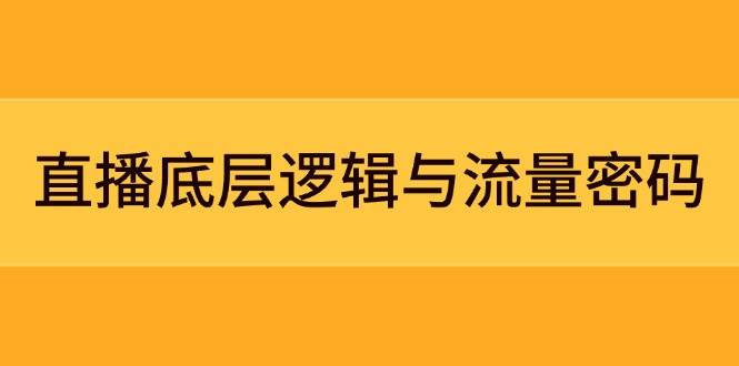 直播底层逻辑与流量密码：定位模型+案例拆解，急速流承接与数据优化全攻略-云网创