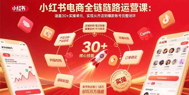 (15751期)小红书电商全链路运营课:涵盖30+实操单元,实现从开店到爆款账号完整闭环-云网创