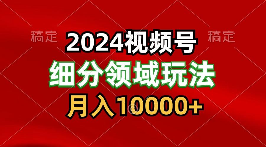2024视频号分成计划细分领域玩法,每天5分钟,月入1W+-云网创