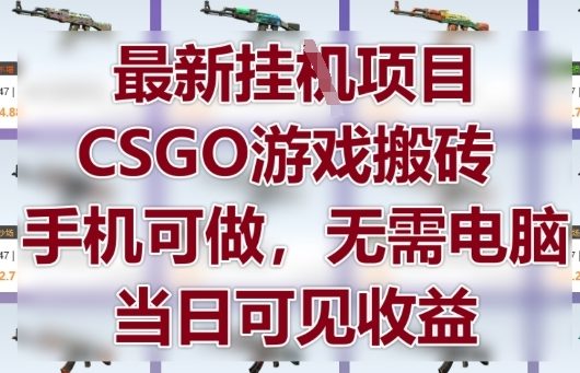 最新挂G项目,CSGO游戏搬砖,手机可做,无需电脑,当日见收益【揭秘】-云网创